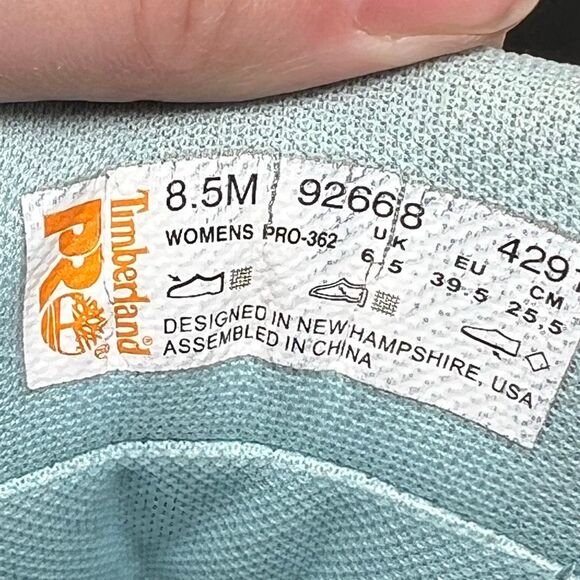 TIMBERLAND PRO Women’s Alloy Toe Work Shoes 8.5M Black Blue Anti-Fatigue Safety - Picture 10 of 11